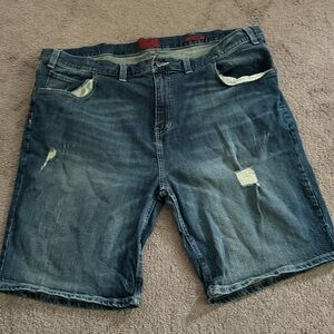 The Foundry Supply Co Blue Jean Shorts Distressed Casual